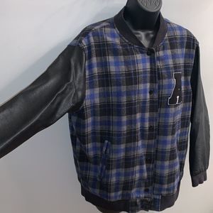 Oversized Forever21 Varsity Jacket with Faux Leather Arms